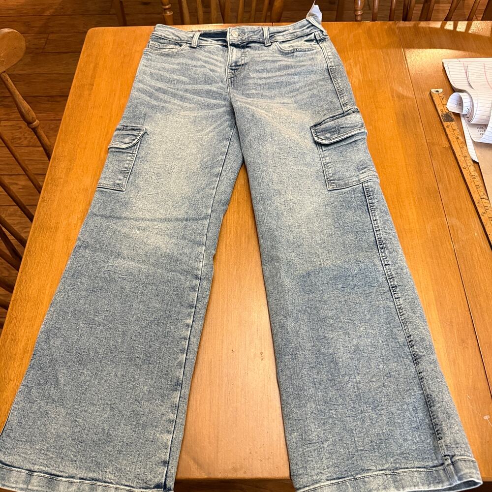NWT True Religion Bobbi baggy low slung cargo jeans 29 light odyssey Y2K grunge